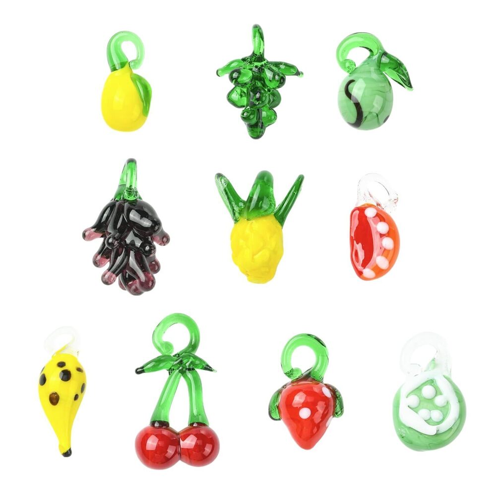 4634 10 pcs 10 Styles Handmade Lampwork Fruit Theme Charms Cherry